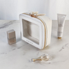 PU White Cosmetic Bag Toiletry Bag Travel Portable Waterproof Toiletry Storage Cosmetic Bag Square Small Bag