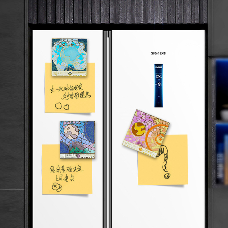 Transparent Enamel Refrigerator Sticker Custom Scenic Hollow Metal Bookmark Sample Cultural Magnet Refrigerator Sticker