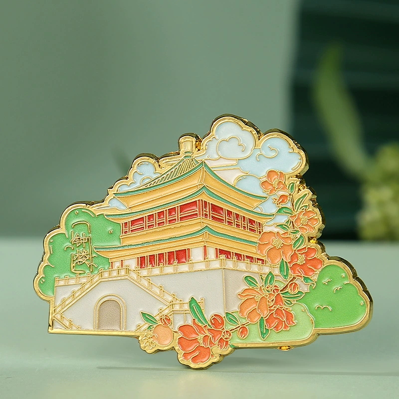 Metal Xi'an refrigerator magnet Metal magnetic Tang Dynasty City that Never Sleeps Big Wild Goose Pagoda Chang'an tourist map scenic spot souvenir