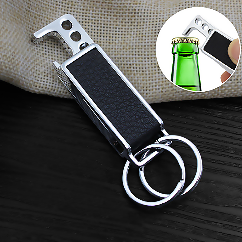 Custom Leather And Metal Bottle Opener Keychains, Metal Key Accessories, Pendants, Small Gift Pendants, Personalized Keychains with Custom Logos