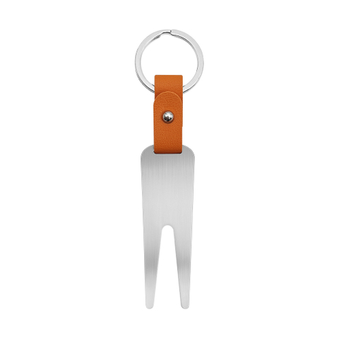 Golf Fork Leather Keychain Pendant Portable Practice Tool Factory Wholesale Metal Green Fork Customized