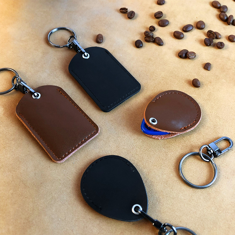 Oval Access Card Holder Wholesale Customizable LOGO Rectangular Community Elevator Induction Leather Access Card Holder