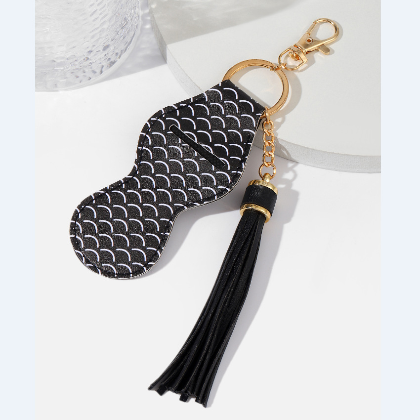 Hot sale leather tassel lipstick bag PU bag key pendant key ring