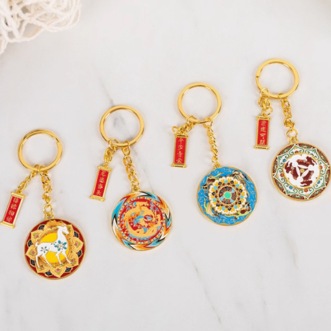 Dunhuang Rotating Keychain Mogao Grottoes Schoolbag Pendant Keychain Pendant Cultural And Creative Small Gifts Good Luck