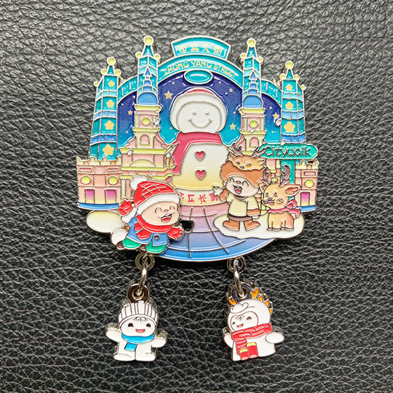 Harbin Tourism Cultural and Creative Zinc Alloy Fridge Magnet Central Street Church Ice and Snow World Souvenir