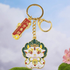 Keychain Auspicious Eight Treasures Personalized Car Keychain Pendant School Bag Pendant Soft Enamel