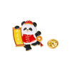 Chinese New Year Panda Cartoon Brooch Cute Auspicious and Happy Success God of Wealth Koi Metal Badge