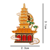 Creative grand architectural style brooch Chinese style all-match clothing travel commemorative medal gift badge