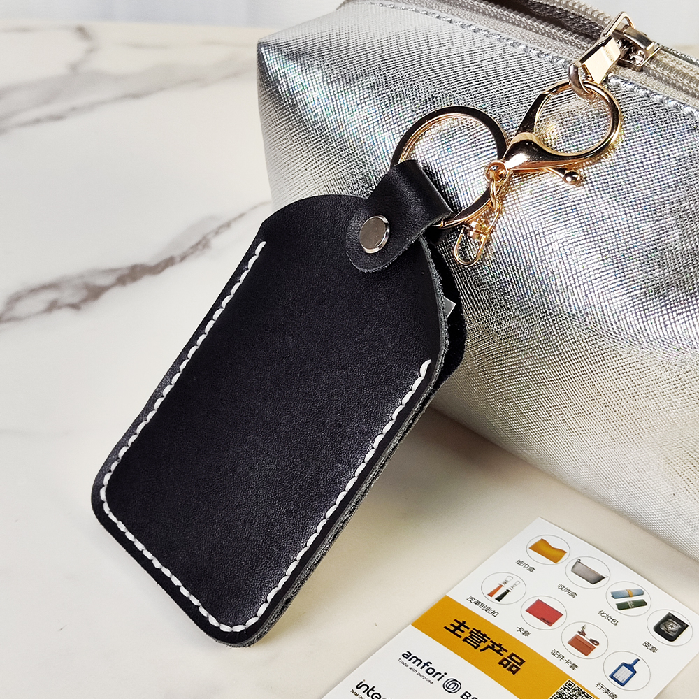 Access Card Holder Rectangular IC Access Card Keychain Community Access Card Protective Cover Square Elevator Leather Card Holder