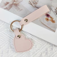 Macaron Love PU Leather Keychain Pendant Creative Accessories Cross-border Heart-shaped Pendant Bag Key Jewelry