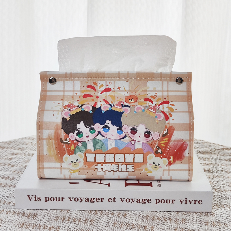 TFBOYS 10th Anniversary Tissue Box Toilet Cartoon Tissue Box Storage Box Car Creative Tissue Box