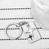 Creative double-layer cross can be spliced square metal keychain, fashionable and versatile keychain, car pendant