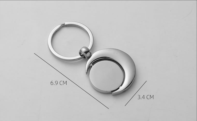 Moon Rotating Metal Keychain Creative Gift Car Pendant LOGO Nameplate Processing Keychain Wholesale