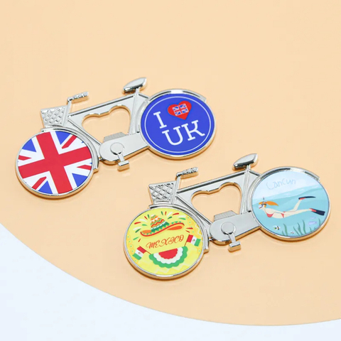 Creative Cartoon City Souvenirs Handwritten Paint Free Design Small Gifts UV Printing Refrigerator Stickers Customized Metal