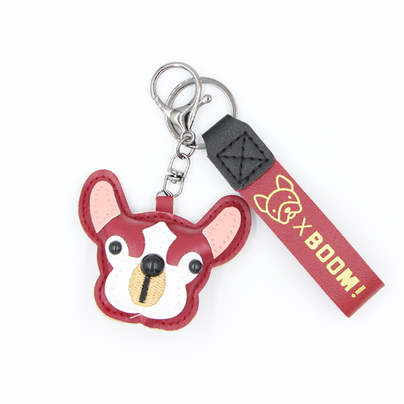 Cute Puppy Leather Keychain, Leather Pendant, Handmade Leather Bag Pendant, Car Keychain, Cartoon Animal Pendant, Embossed And Engraving, Simple Business Gift, Gift Accessories, Can Be Customized Acco